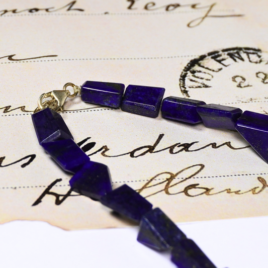 Lapis Lazuli Stunning Necklace with sterling silver Lock