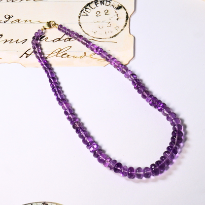 Amethyst Necklace with sterling silver lock, Origin of stone : Africa